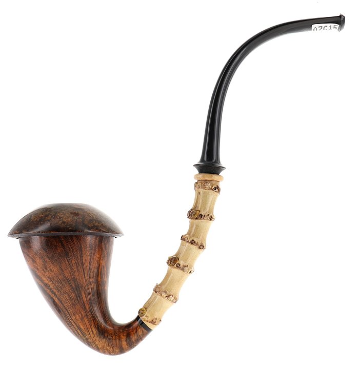 Pipa C-pipe GRUPPO 5 BAMBOO liscia marrone shape bent calabash