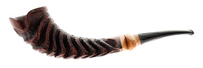 Pipa C-pipe GRUPPO 7 scolpita marrone shape freehand lisca di pesce