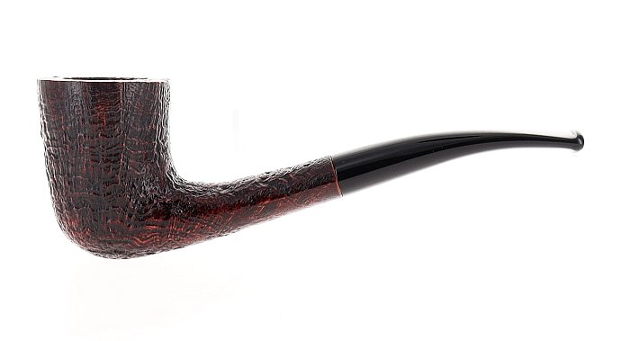Pipa Savinelli Punto Oro Gold 413 KS sabbiata marrone shape half bent dublin