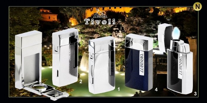 Lubinski - Accendino TIVOLI Cromo Lacca Nera JetFlame