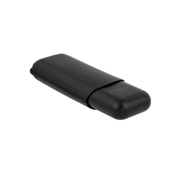 ST Dupont - MAT - Porta Sigari Doppio in Metallo e Pelle - Total Black