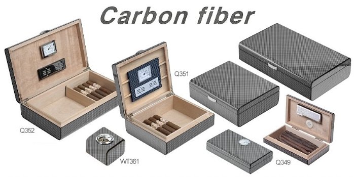 Lubinski - Scatola Umidificata Arrotondata in Fibra di Carbonio per 60 toscani