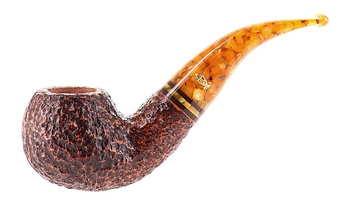 Pipa Savinelli Miele 642 rusticata brownblast shape apple curva filtro 6mm