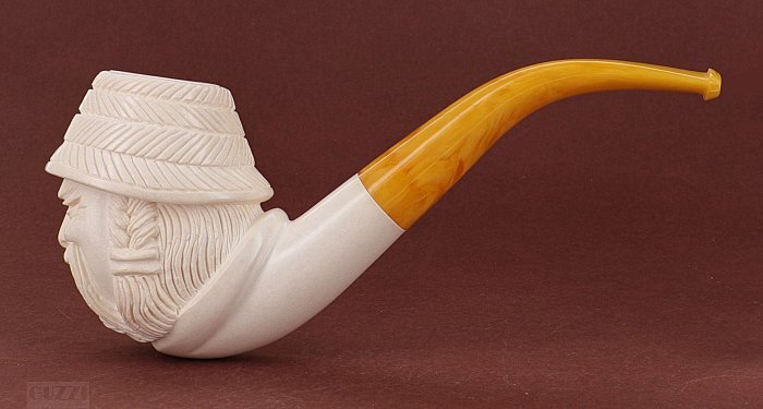 Pipa in Schiuma di mare Lubinski Cinese liscia shape freehand