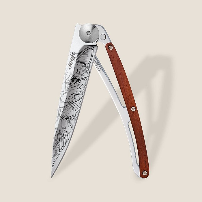 Deejo - Coltello 37G Félin - Legno di corallo
