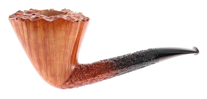 Pipa Castello COLLECTION GREAT LINE FIAMMATA K parzialmente rusticata fume shape magnum dublin barktop semicurva