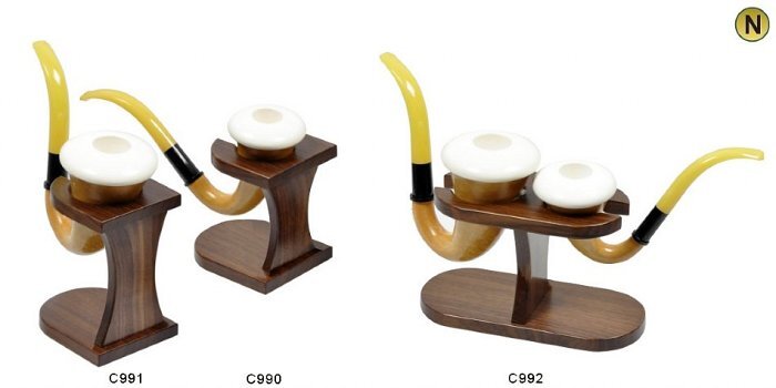Lubinski - Portapipe Calabash Doppio in Noce