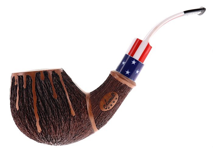 Pipa Amorelli **** 4 STELLE PENNA DI SAN MICHELE PATRIOT shape magnum half bent brandy