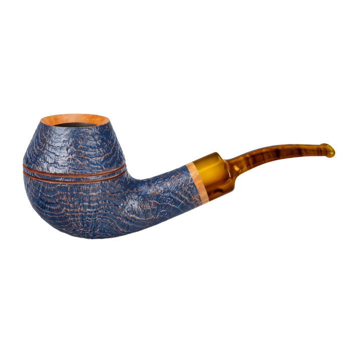 Pipa Vauen - Denim - Sabbiata Semicurva - Blue - Filtro 9mm