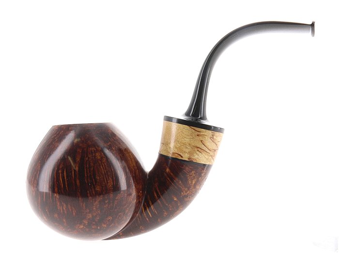 Pipa Piero Vitale * 1 LUNA liscia marrone shape full bent apple