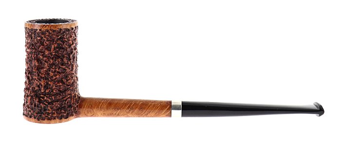 Pipe Ser Jacopo dalla Gemma R1 A rusticata marrone shape stand up pencil poker vera in argento
