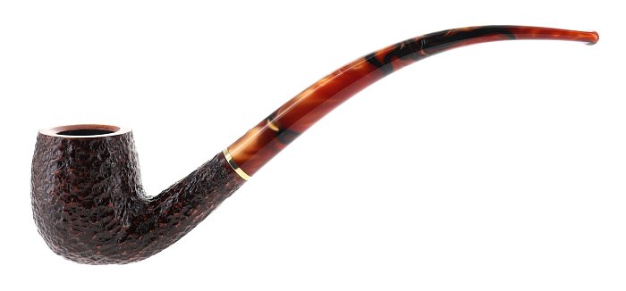 Pipa Savinelli  CLARK'S FAVORITE BROWNBLAST CHURCHWARDEN 165 rusticata marrone shape bent billiard