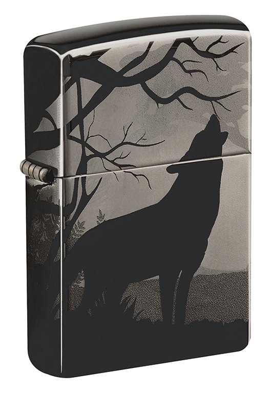 Zippo - Wolves 3D PVD Black Ice