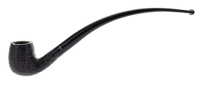 Pipa Savinelli Churchwarden 601, Rusticata nera, shape Billiard curva, filtro 6mm