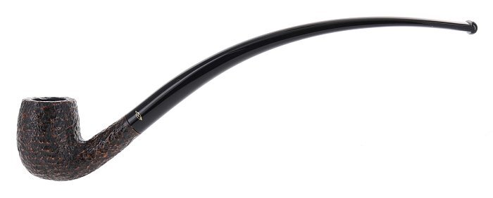 Pipa Savinelli Churchwarden 601, Rusticata Brownblast, shape Billiard curva, filtro 6mm