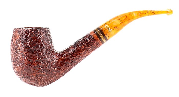 Pipa Savinelli Miele 670 KS rusticata brownblast shape bent billiard filtro 6mm