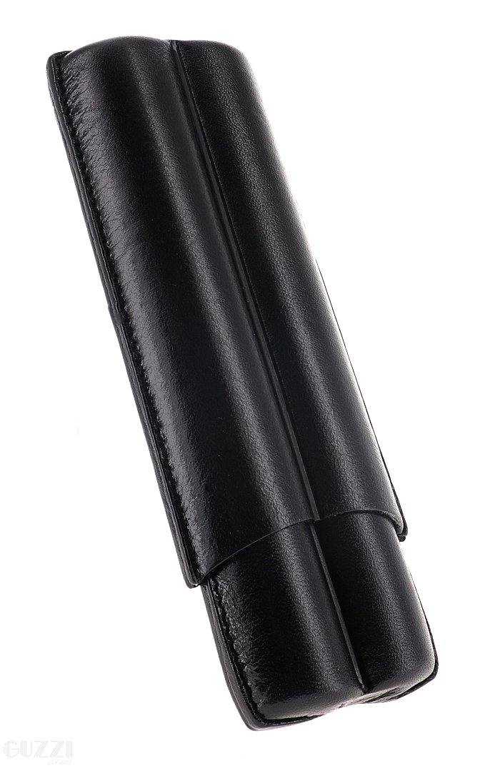Lubinski - Porta Sigari scanalato in Cuoio - 2 Toro - Nero