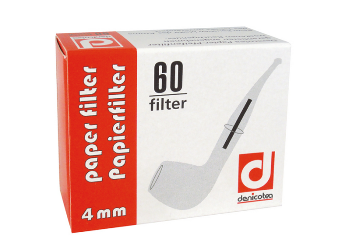 Denicotea - 60 Filtri in carta per Pipa - 4 mm