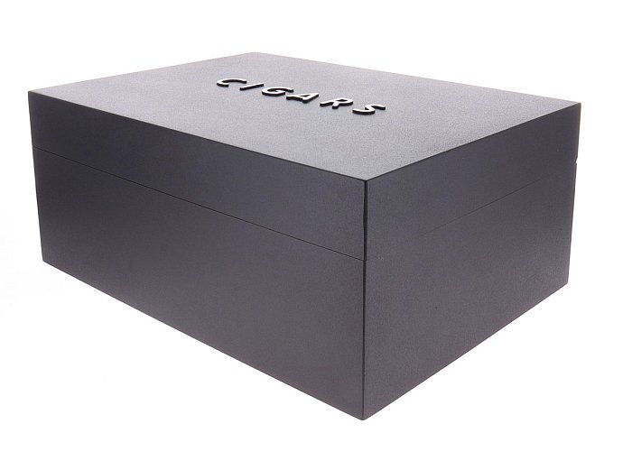 Gentili - Humidor Scatola Umidificata  C I G A R S Black per 50 Sigari o 100 Toscani