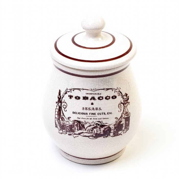 Savinelli - Vaso Porta Tabacco Grande Tobacco in Ceramica Decorata