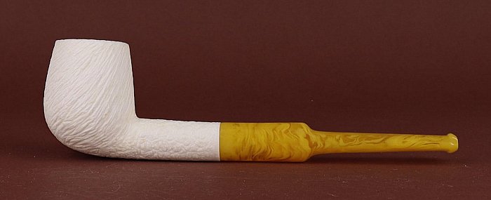 Pipa in Schiuma di mare Altinay rusticata shape petite billiard