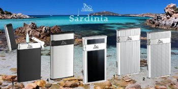 Lubinski - Accendino SARDINIA Cromo Righe verticali Jet Flame