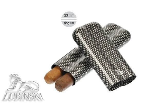 Lubinski - Portasigari 2 DoubleToro in Fibra Carbonio Silver
