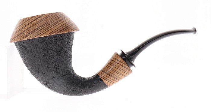 Pipa Piero Vitale ** 2 STELLE CALABASH sabbiata scura cap in zebrano