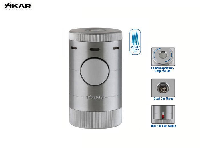 XICAR - Accendino JetFlame VOLTA QUADRA TABLE Silver