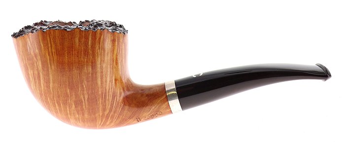 Pipa Il Ceppo GRUPPO 6 liscia chiara shape half bent dublin barktop vera in argento
