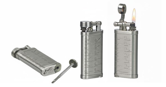 Passatore - Accendino Pipa Cromato "Antique" con pigino