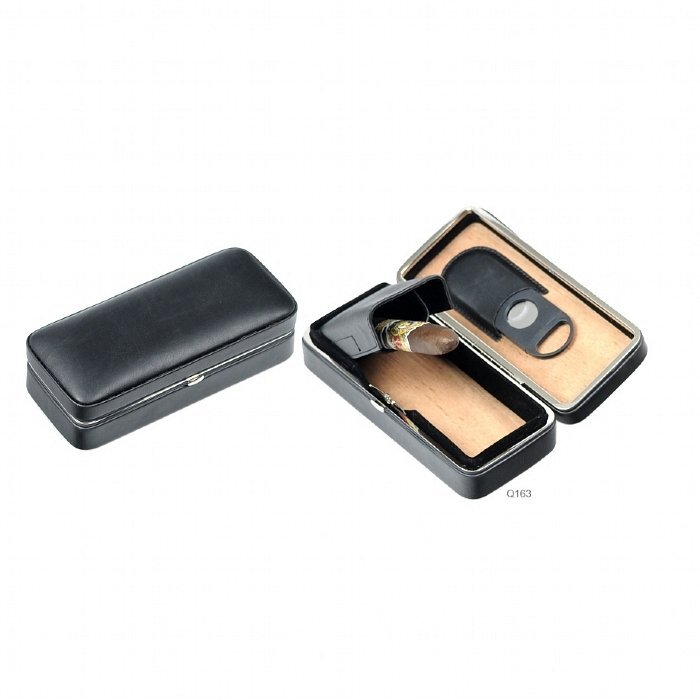 Lubinski - Porta Sigari - Cuoio Nero -  3 Sigari o 6 Toscani