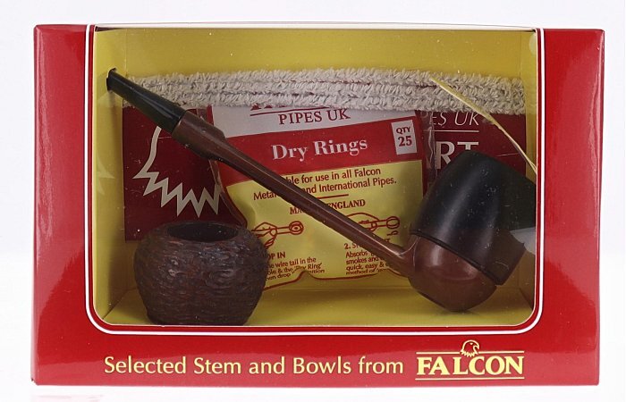 Pipa FALCON base marrone dritta con teste Billiard e Apple