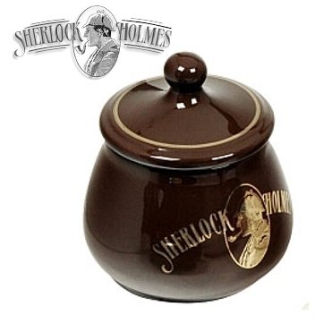 Lubinski - Vaso Porta Tabacco Bombato Piccolo in Ceramica Marrone - Umidificato