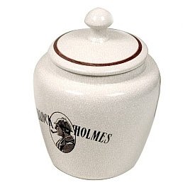 Lubinski - Vaso Porta Tabacco Bombato in Ceramica Bianca Craquelè - Umidificato