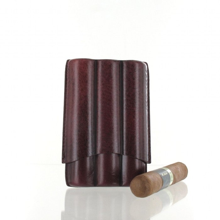 Lubinski - Porta Sigari - Cuoio Bordeaux - 3 ROBUSTO