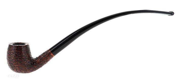 Pipa Savinelli Churchwarden 601, Rusticata Brownblast, shape Billiard curva, filtro 3mm