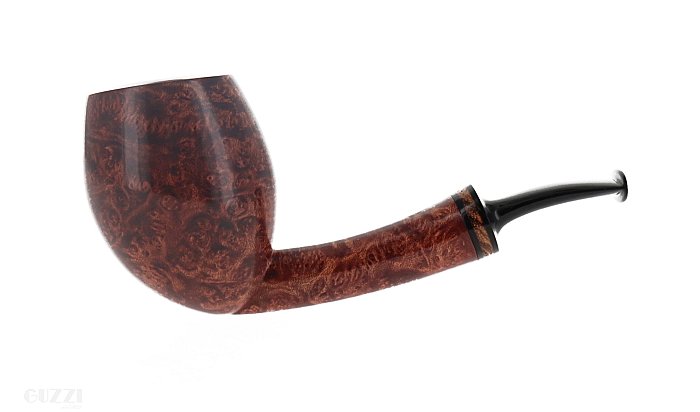 Pipa Piero Vitale ** 2 STELLE liscia marrone shape freehand ovale semicurva