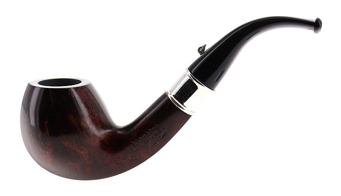 Pipa L'Anatra dalle Uova d'Oro CALENDA 2025 liscia marrone shape frehand half bent apple vera in argento