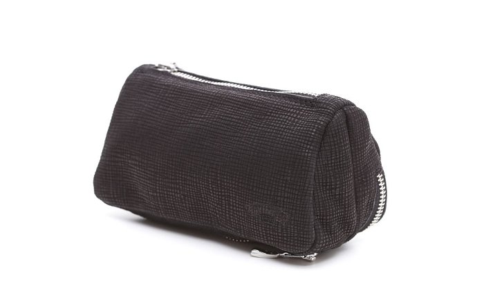 Savinelli - Astuccio Pipa e Tabacco in Pelle Nera Rigata