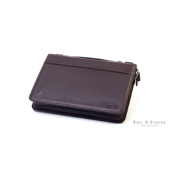 Savinelli - Borsetta Porta Pipe e Accessori da Viaggio in Pelle MARRONE