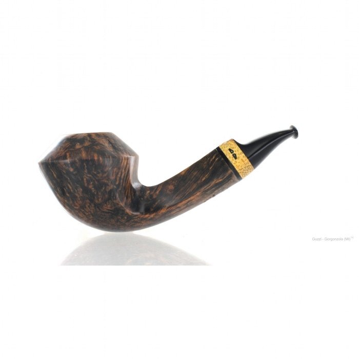 Pipa Caminetto HIGH GRADE liscia shape freehand rhodesian semicurva con vera in legno di palma