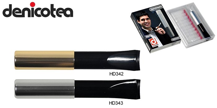 Denicotea - Bocchino SMALL Classic Oro e Nero con Filtro 9mm per Sigaretta
