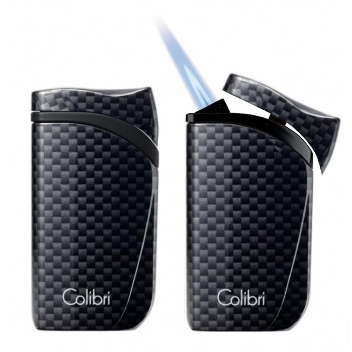 Colibri - Accendino FALCON CARBON FIBER Fiamma Jet Flame - Nero