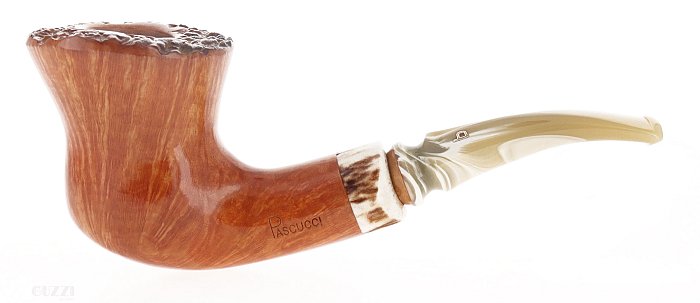 Pipa Pascucci P3 liscia chiara fiammata shape freehand calabash vera in corno