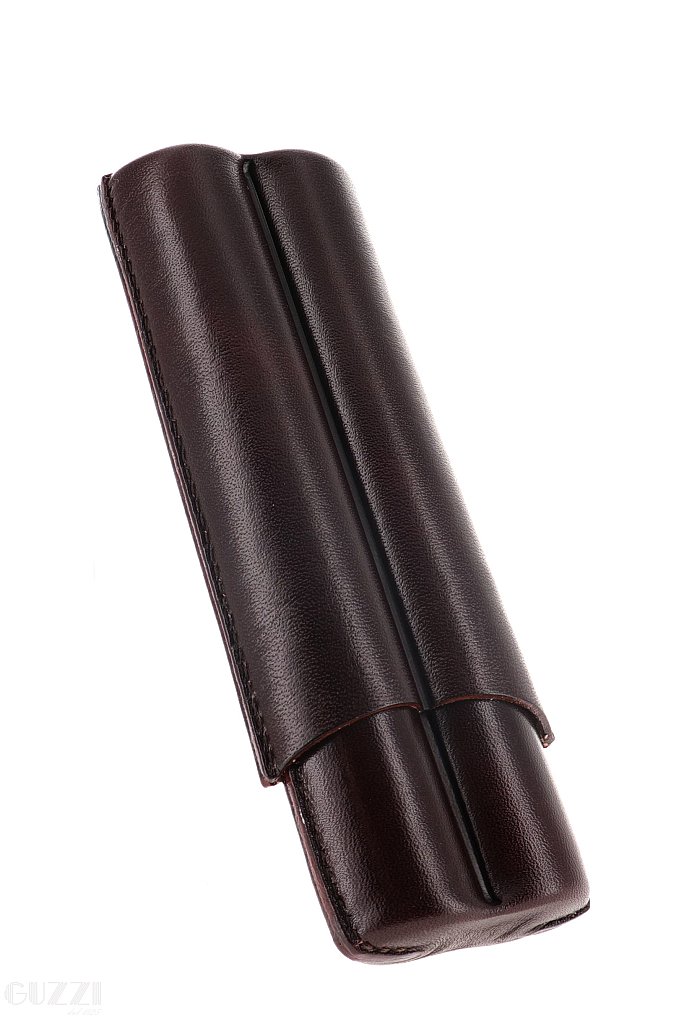 Lubinski - Porta Sigari scanalato in Cuoio - 2 Toro - Marrone