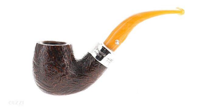 Pipa Peterson of Dublin ROCK OF CASHEL 221 sabbiata marrone shape bent billiard
