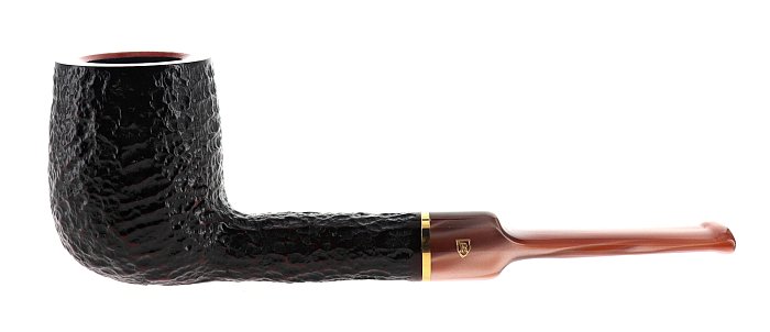 Pipa Savinelli Roma Lucite 114 KS rusticata marrone Capiente Billiard dritta, filtro 6mm