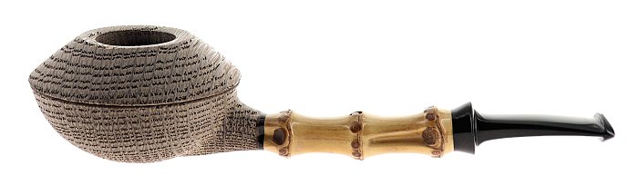 Pipa Mimmo Provenzano GRADO C Morta Bog Oak shape straight rhodesian ufo con inserto in bamboo