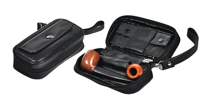 Lubinski - Linea "Magnet" Trousse 2 Scomparti (2 Pipe - Tabacco - Accessori)